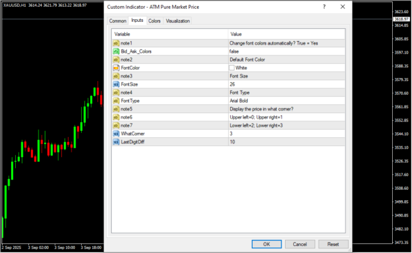 ATM Pure Market Price Inputs