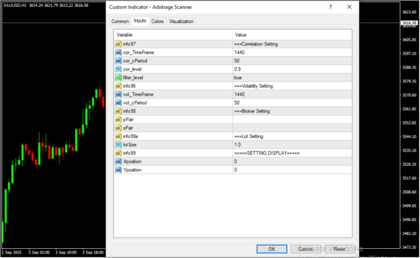 Arbitrage Scanner Inputs