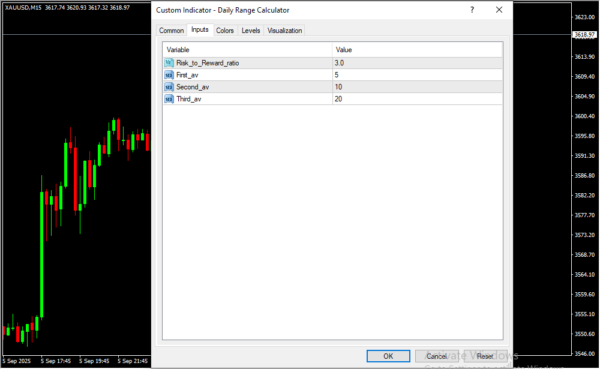 Daily Range Calculator Inputs
