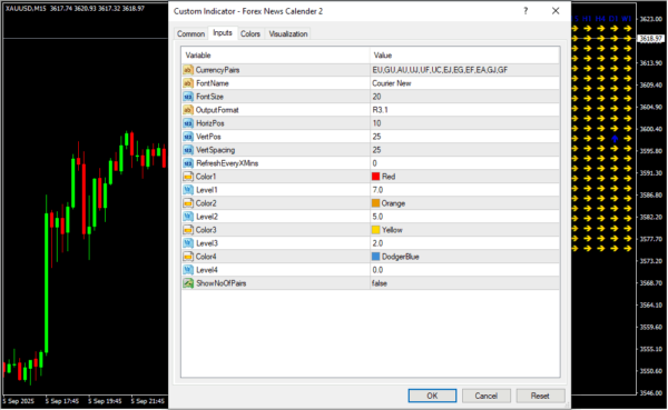 Forex News Calender Inputs 2