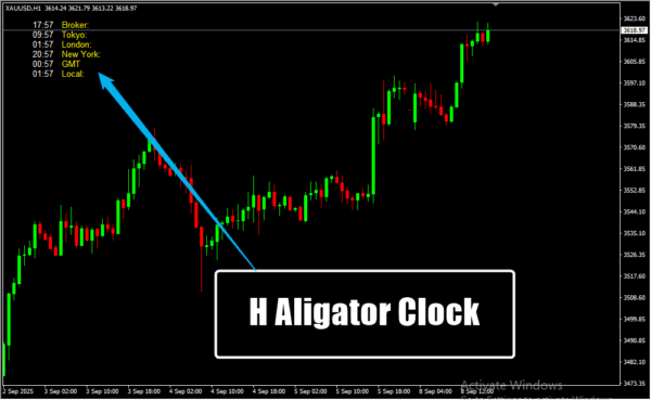 H Aligator Clock