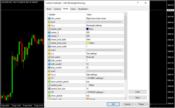 Info Rectangle Drawing Inputs