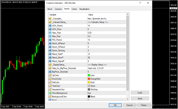 JJN Info Bar Inputs