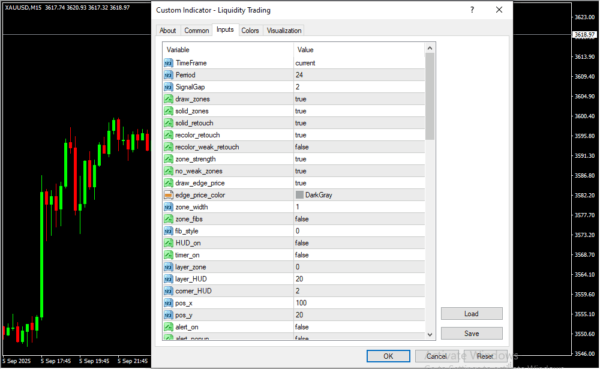 Liquidity Trading Inputs