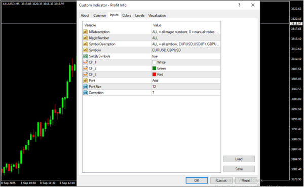 Profit Info Inputs