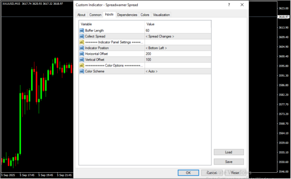 Spreadwarner Spread Inputs