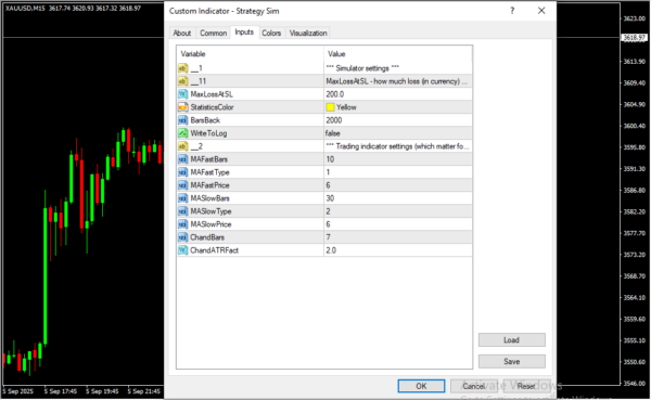 Strategy Sim Inputs