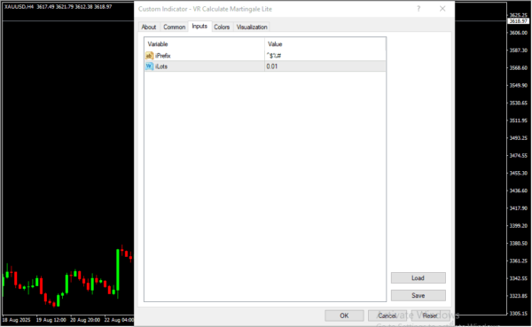VR Calculate Martingale Lite Inputs